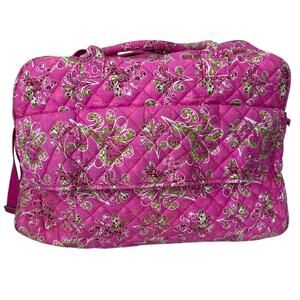 Danielle Morgan Pink Floral Weekender Duffel Overnight Tote Bag Broken Zipper